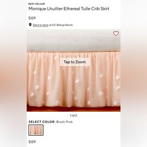 Blush pottery barn crib skirt